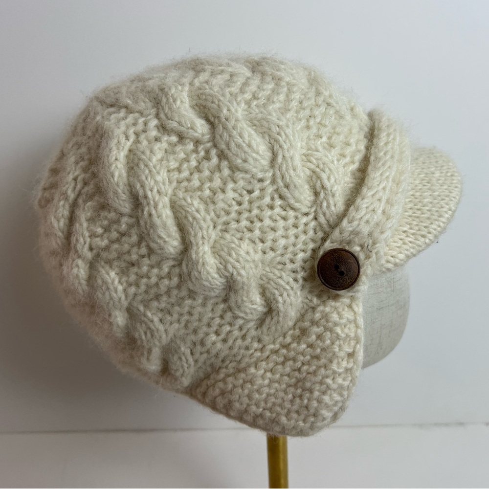 Women Y2K winter100% Wool Handmade knitted Beanie Hat Cap